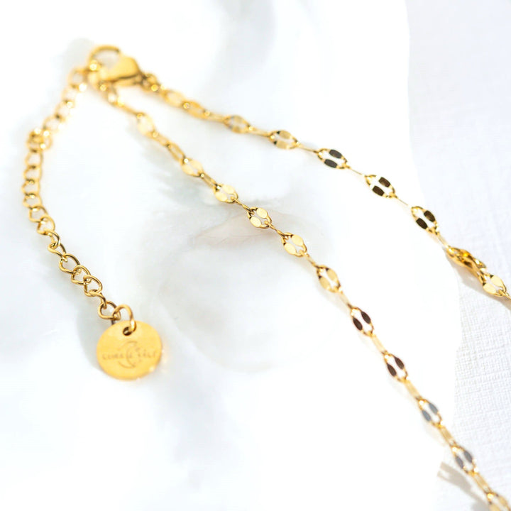 Dainty Gold Sparkle Chain Necklace | Waterproof Jewelry