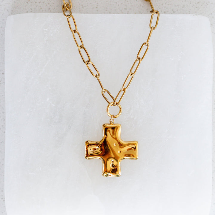 old cross necklace on white background — meaningful gift for her faith jewelry Christian necklace