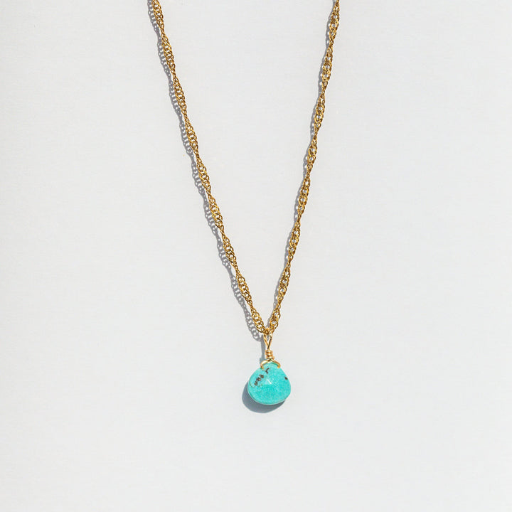 Pretty Necklace Turquoise Charm Necklace Gold Singapore Chain Hypoallergenic Jewelry Waterproof Necklace Gold Chain 