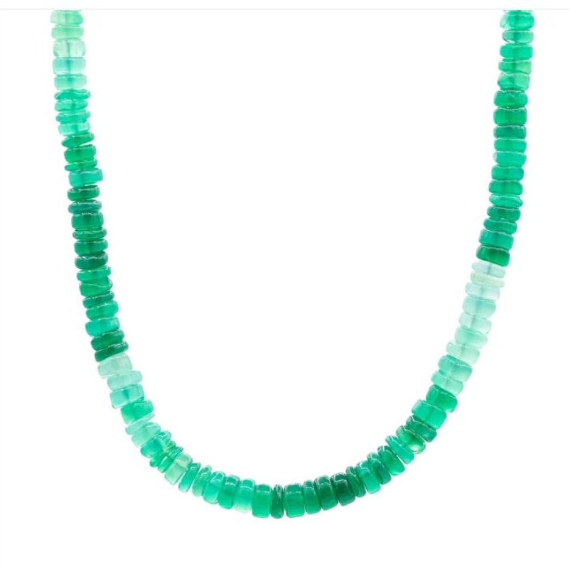 chunky green onyx necklace gold statement beaded necklace