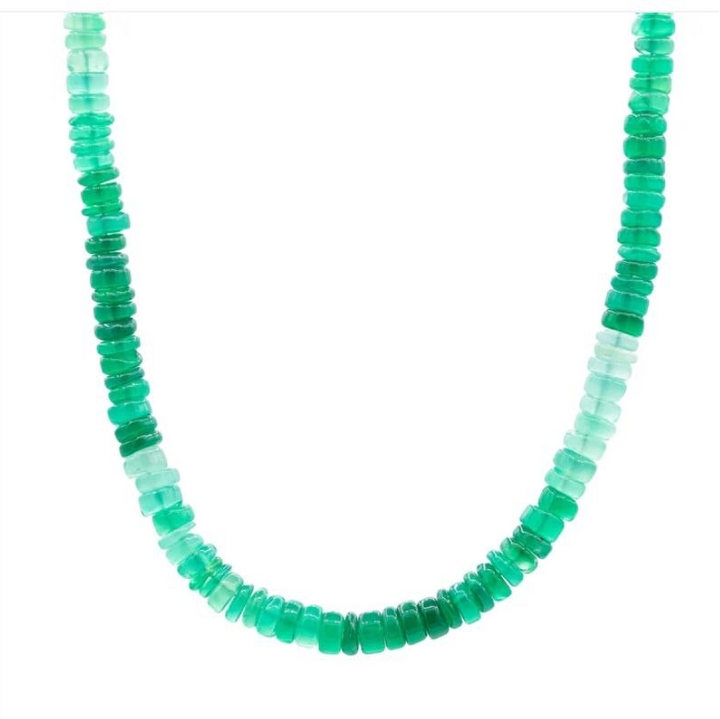chunky green onyx necklace gold statement beaded necklace