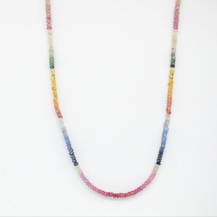 colorful sapphire beaded necklace gold dainty waterproof jewelry